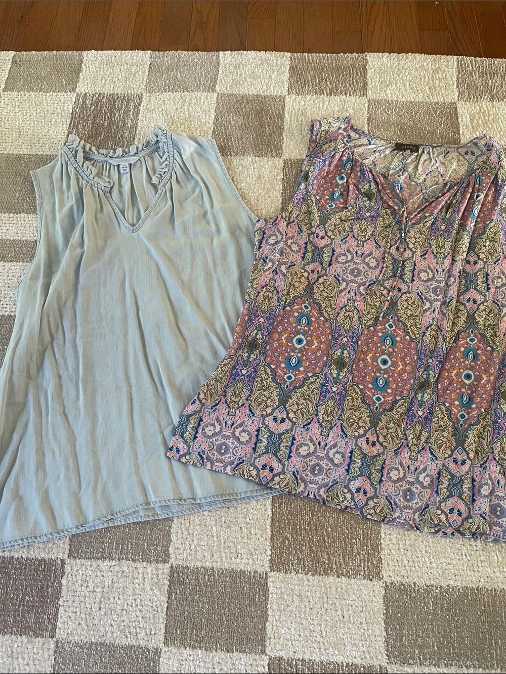Light Blue Ruffle V-Neck Camisole for Women